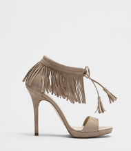 Fransen Sandalette taupe