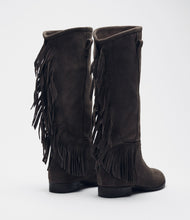 Fransenstiefel grau back