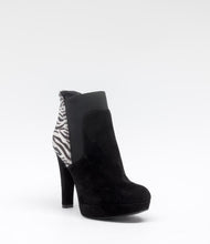 ankle boots blockabsatz zebra print schwarz