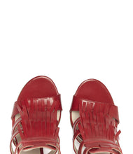 sommerschuhe elegant fransen alicia rot