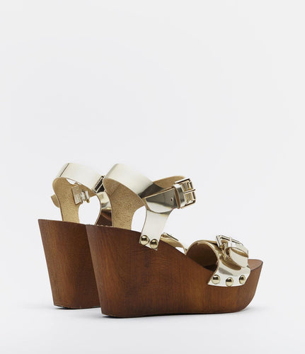 coole schuhe fashion style sandalette gold