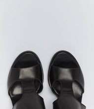 damensandalen leder street schuhe schwarz