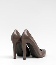 echtleder high heels pumps plateau elegant taupe