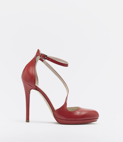 fessel riemchen pumps spangenpumps fashion schuh damen rot
