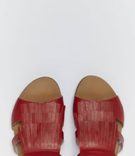 fransen sandale römersandalen rot