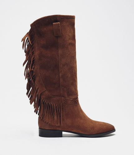 Fransenstiefel Fanny braun side