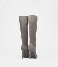 high heel stiefel taupe grey back