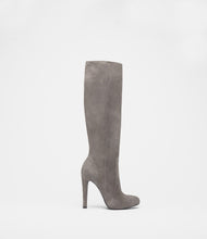 high heel stiefel taupe grey side