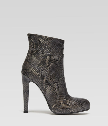 Graue High Heel Stiefelette Patricia elegant