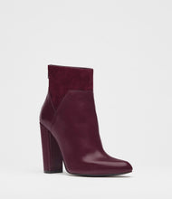 high heel stiefeletten bordeaux front