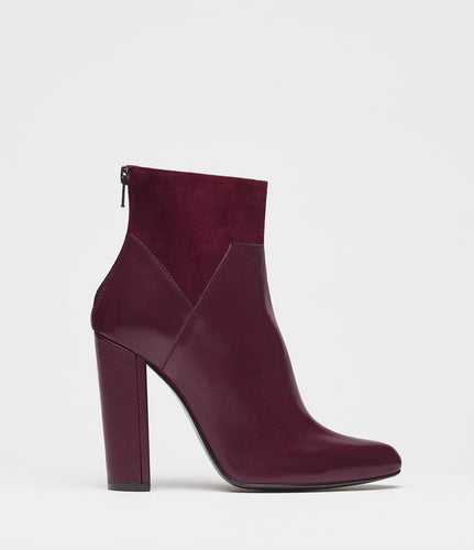 high heel stiefeletten bordeaux side