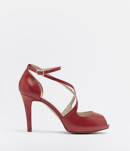high heels damen pumps leder nadja rot
