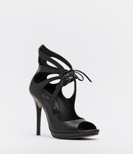 high heels elegant schnürsenkel schwarz