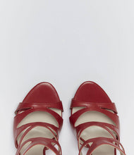 high heels plateau sandalen fesselriemchen giorgia rot