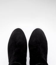 highheel langschaft stiefel velour wildleder schwarz