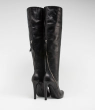 highheel overknee reißverschluss leder schwarz