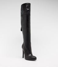 highheel overknee reißverschluss leder schwarz