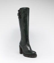 langschaft stiefel biker boot gruen