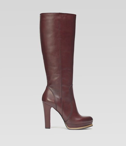 Bordeaux Langschaftstiefel Eva elegant