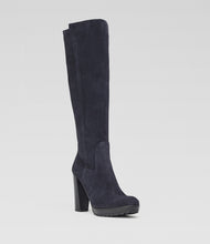 Blauer Langschaftstiefel Joana zeitlos