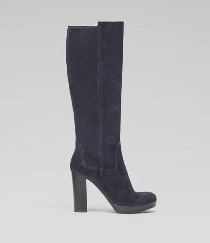 Blauer Langschaftstiefel Joana klassisch
