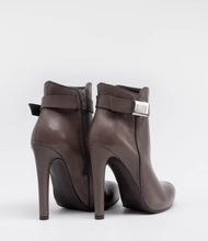 leder high heels plateau elegant taupe