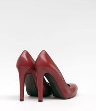 leder high heels pumps plateau elegant rot