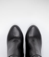 leder highheels langschaftstiefel plateau schwarz
