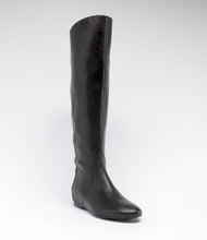 leder langschaftstiefel reißverschluss schwarz