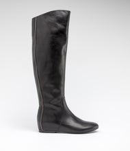 leder langschaftstiefel reißverschluss schwarz