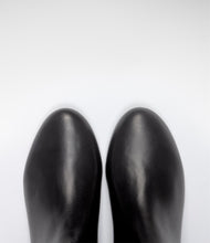 leder langschaftstiefel reißverschluss schwarz