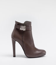lederstiefelette schuhe absatz klassisch taupe