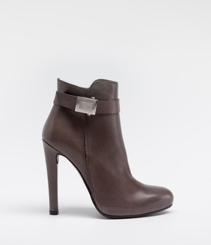 lederstiefelette schuhe absatz klassisch taupe