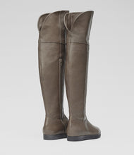 Taupe Overkneestiefel Lou klassisch