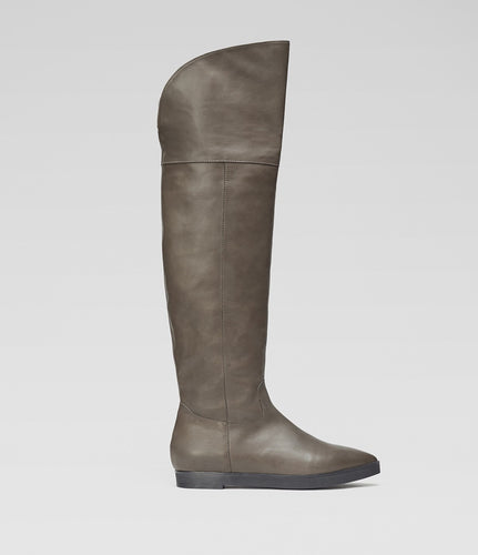 Taupe Overkneestiefel Lou elegant