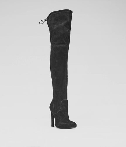 Schwarzer Overkneestiefel Nina elegant