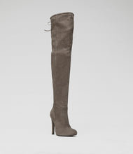 Taupe Overkneestiefel Nina klassisch