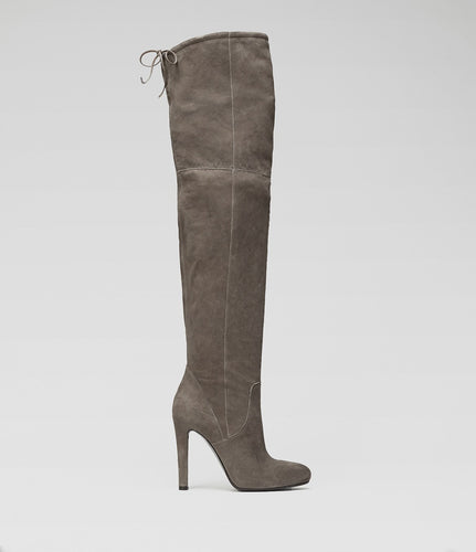 Taupe Overkneestiefel Nina elegant