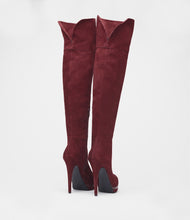 overkneestiefel velours bordeaux back