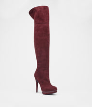 overkneestiefel velours bordeaux front