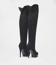overkneestiefel velours schwarz back