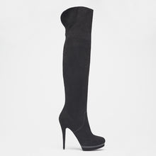 Overkneestiefel Velours Delilah schwarz