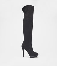 overkneestiefel velours schwarz side