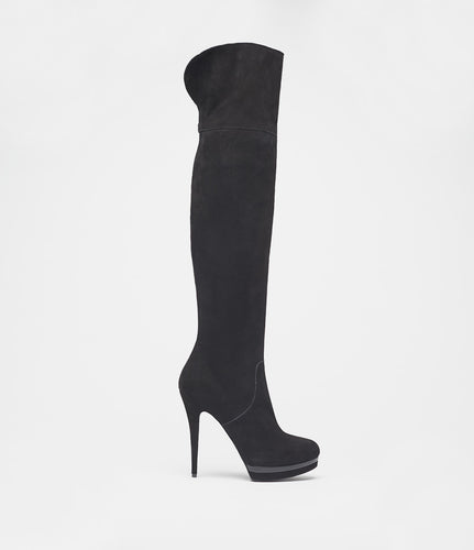 overkneestiefel velours schwarz side