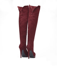 Overkneestiefel Velours Delilah bordeaux