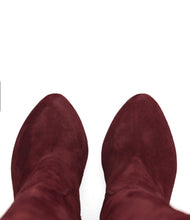 Overkneestiefel Velours Delilah bordeaux