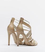 plateau sandale fesselriemchen damen beige