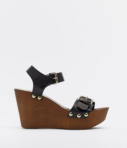 plateau sandaletten sandalen schwarz
