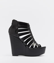 plateau sandaletten sandalen damen leder schwarz