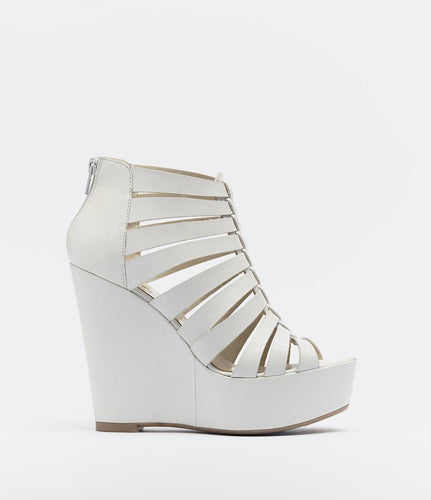 plateau sandaletten sandalen damen leder weiß